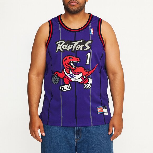 Vintage Nike Toronto Raptors Tracy MdGrady Jersey Size Medium Purple - Picture 1 of 6